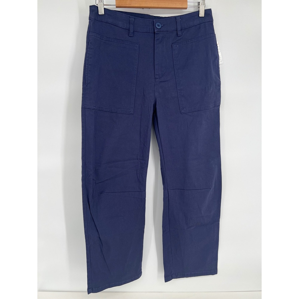 Nanette Lepore Womens Crown Blue‎ Utility Straight Leg Pants Size 8 NWT